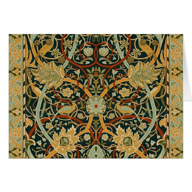 Cartão William Morris Oriental Carpet Art (Frente Horizontal)