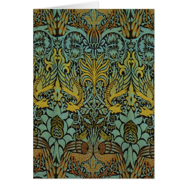 Cartão William Morris Peacock Dragon Wallpaper (Frente)