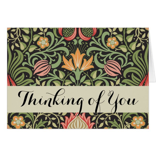 Cartão William Morris Persian Floral Antique (Frente Horizontal)