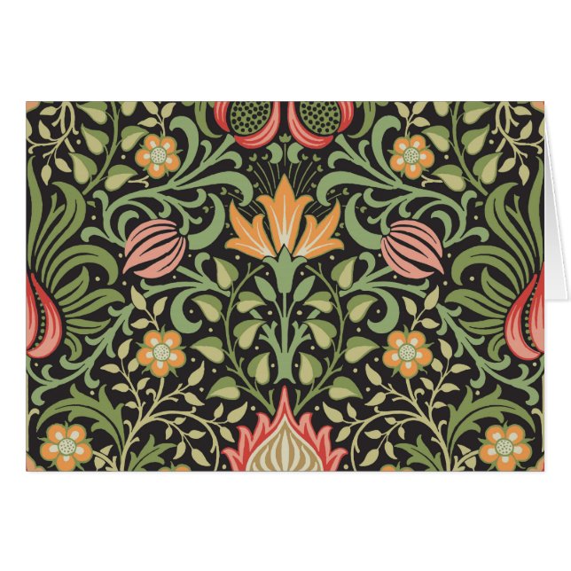 Cartão William Morris Persian Floral Antique (Frente Horizontal)
