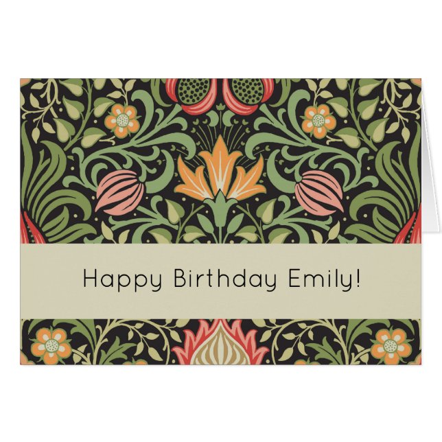 Cartão William Morris Persian Floral Antique (Frente Horizontal)