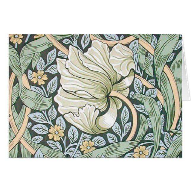Cartão William Morris Pimpernel Floral Wallpaper (Frente Horizontal)