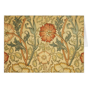 Cartão William Morris Pink Rose Flower Wallpaper Padrão