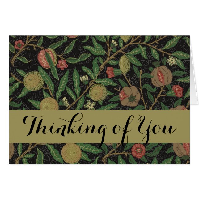 Cartão William Morris Pomegranate Fruta clássica (Frente Horizontal)