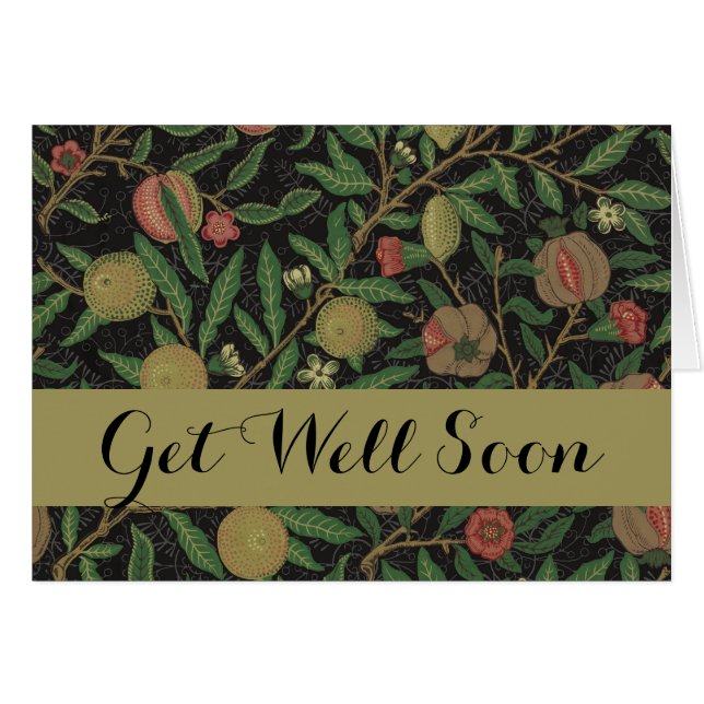 Cartão William Morris Pomegranate Fruta clássica (Frente Horizontal)