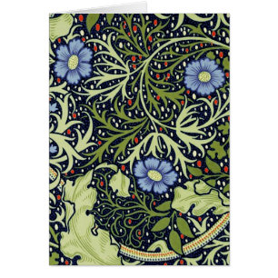 Cartão William Morris Seaweed Flor Antiquado