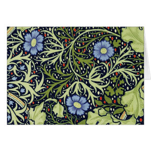Cartão William Morris Seaweed Flor Antiquado