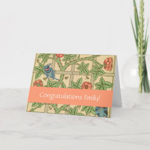 Cartão William Morris Trellis Inglês Design Floral