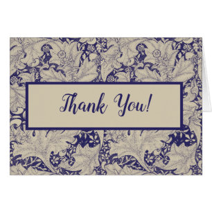 Cartão William Morris Wallflower Blue damask