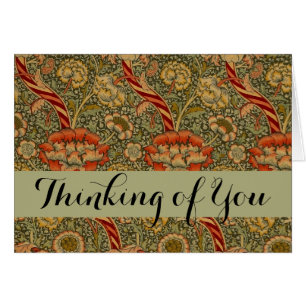 Cartão William Morris Wandle English Floral Damask Design