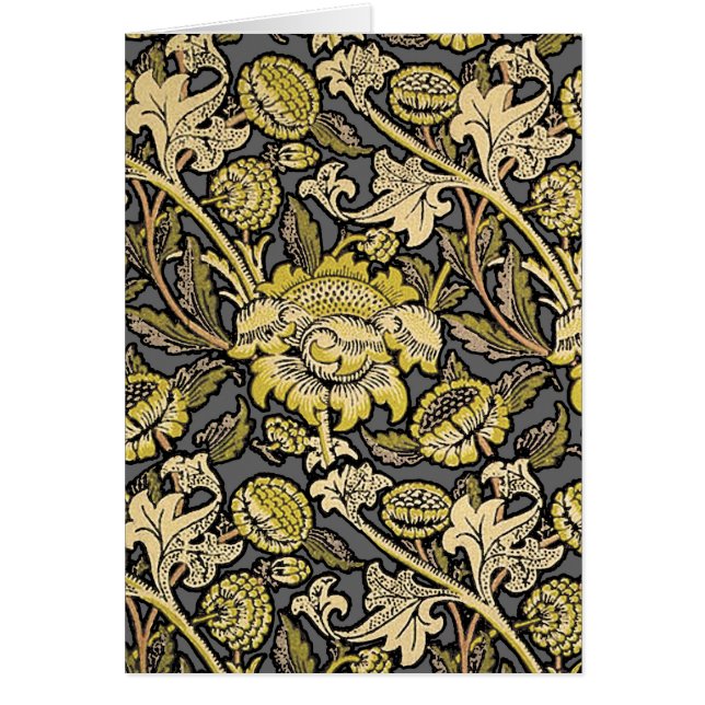 Cartão William Morris Wey Floral Wallpaper (Frente)