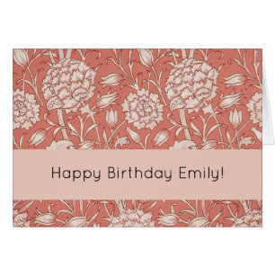 Cartão William Morris Wild Tulip Clássico Design vitorian