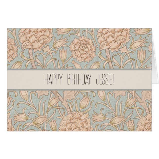 Cartão William Morris Wild Tulip Flower Floral Design (Frente Horizontal)