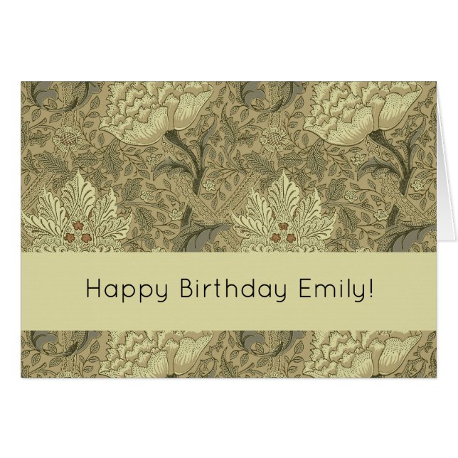 Cartão William Morris Windrush Wallpaper Pattern (Frente Horizontal)