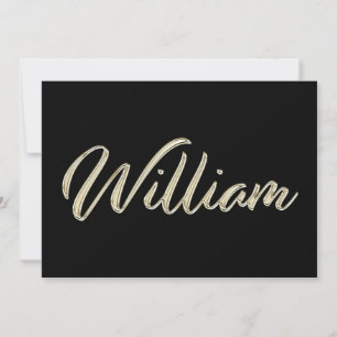 Cartão William Name White gold Handescrita Karte