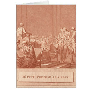 Cartão William Pitt a pessoa idosa que opor a paz