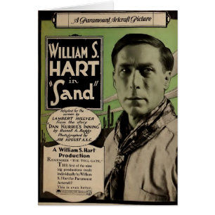 Cartão William S. Hart, exibidor de filmes silenciosos em
