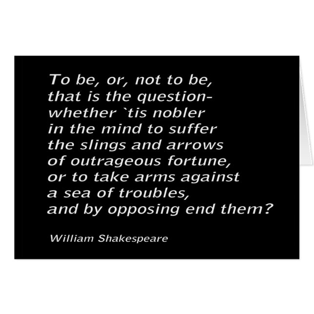 Cartão William Shakespeare "Hamlet" (Frente Horizontal)