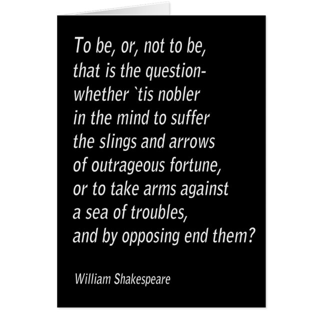 Cartão William Shakespeare "Hamlet" (Frente)