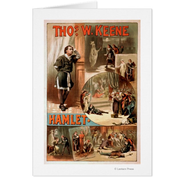Cartão William Shakespeare "Hamlet" Poster de Teatro (Frente)