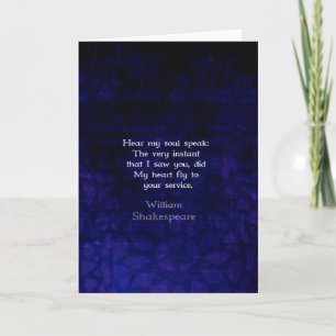 Cartão William Shakespeare Romantic Love Quote