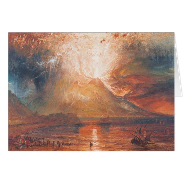 Cartão William Turner o Vesúvio na arte do waterscape da (Frente horizontal)