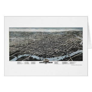 Cartão Wilmington, DE Panorâmico Mapa - 1874