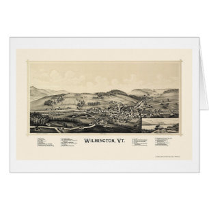 Cartão Wilmington, mapa panorâmico do VT - 1891