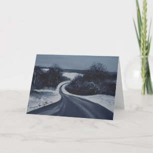 Cartão Winding Road in Winter Greeting Card