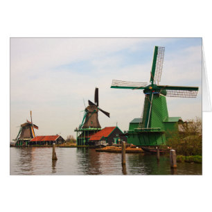 Cartão Windmills Holandeses, Zaanse Schans.
