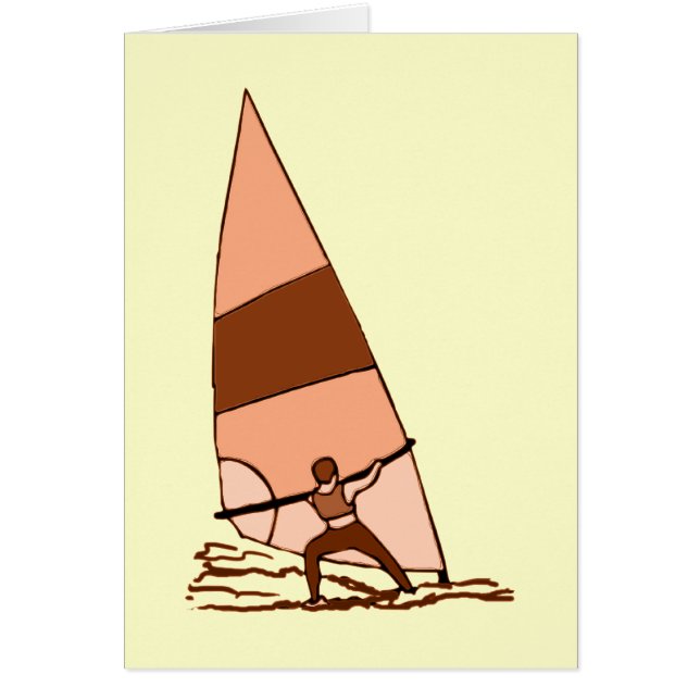 Cartão Windsurf as cores mornas (Frente)