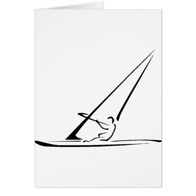 Cartão Windsurf aumentou o esboço preto (Frente)