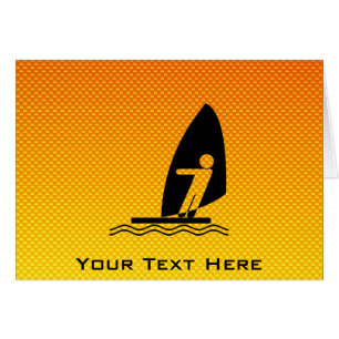 Cartão Windsurfing amarelo alaranjado