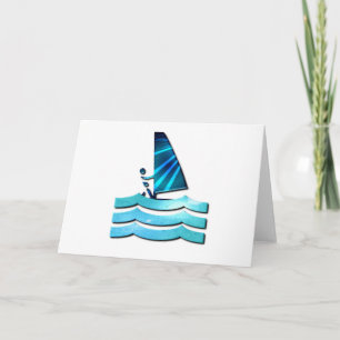 Cartão Windsurfing Design Greeting Card