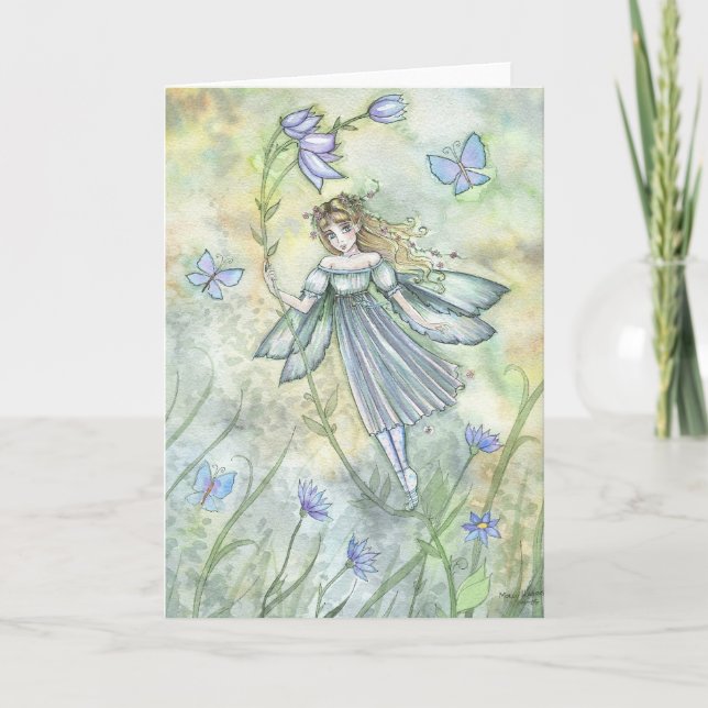 Cartão Windy Fairy Art Card, Notecard, por Molly Harrison (Frente)
