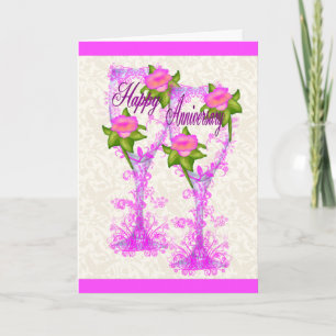 Cartão Wine Glass Anniversary