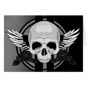 Cartão Wing Skull - PRETO E BRANCO