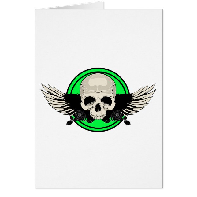 Cartão Wing Skull - VERDE (Frente)