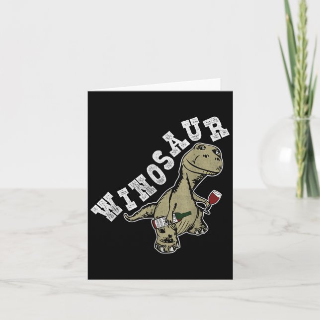 Cartão Winosaur Funny Dinosaur Wine Pun (Frente)