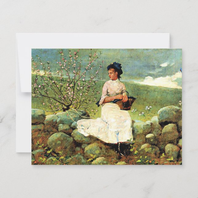 Cartão Winslow Homer - Peach Blossoms (Frente)