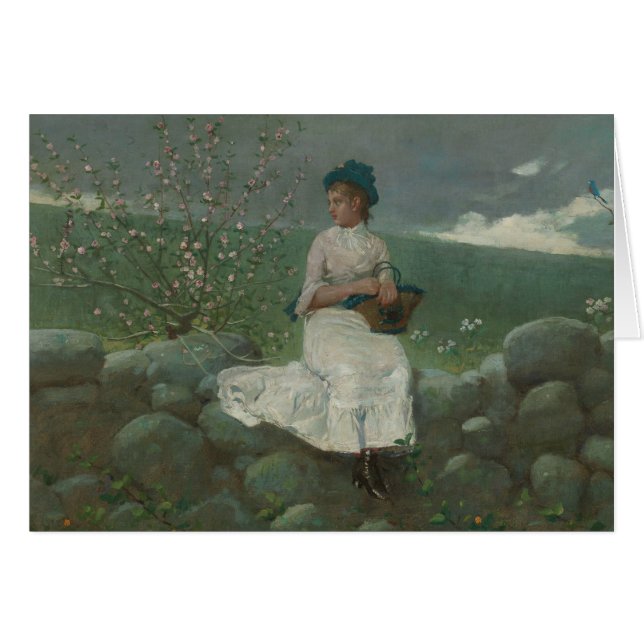 Cartão Winslow Homer - Peach Blossoms (Frente Horizontal)