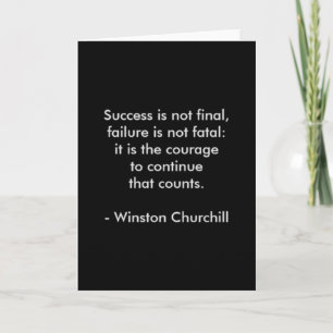 Cartão Winston Churchill Quote; Success