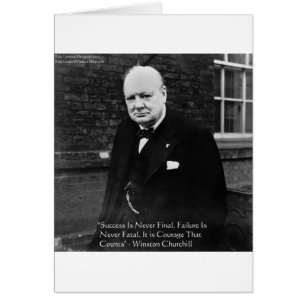 Cartão Winston Churchill "Success Nunca Final" Ofertas