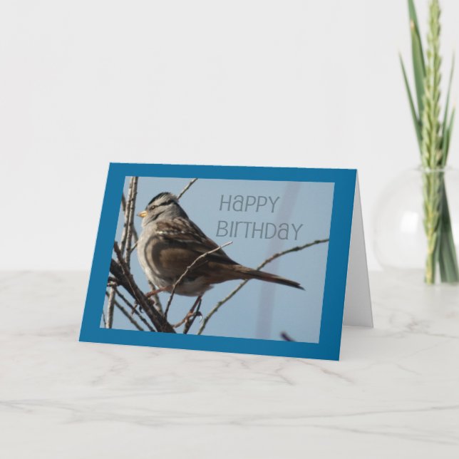 Cartão Winter Bird Happy Birday (Frente)