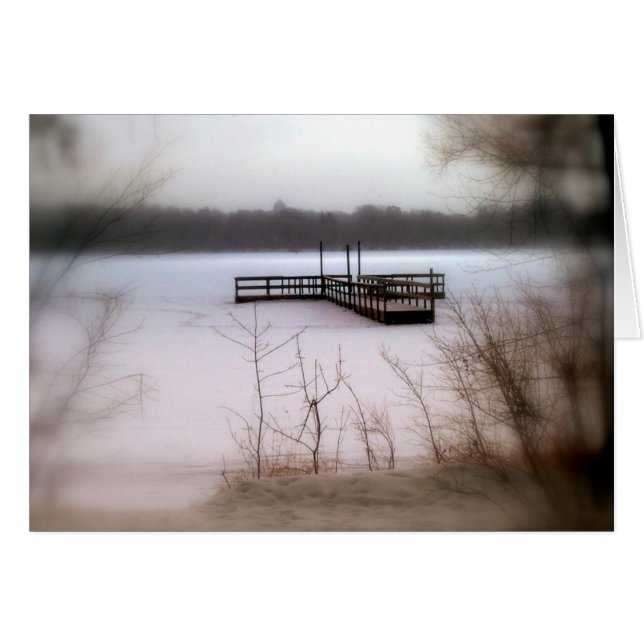 Cartão WINTER CARD: Lake Harriet, "Dock", Mpls., MN_ (Frente Horizontal)
