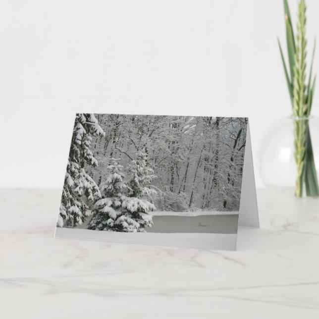Cartão Winter Evergreens Notecard (Frente)