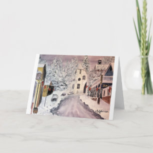 CARTÃO WINTER IN NEVADA CITY CA, WATERCOLOUR,