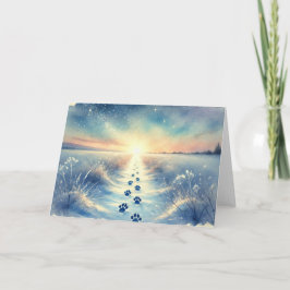 Cartão Winter Pet Sympathy Watercolor Card