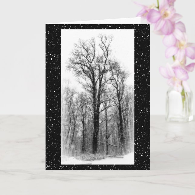 Cartão Winter Snow & Poplar Tree Blank Greeting Card (Orquídea)