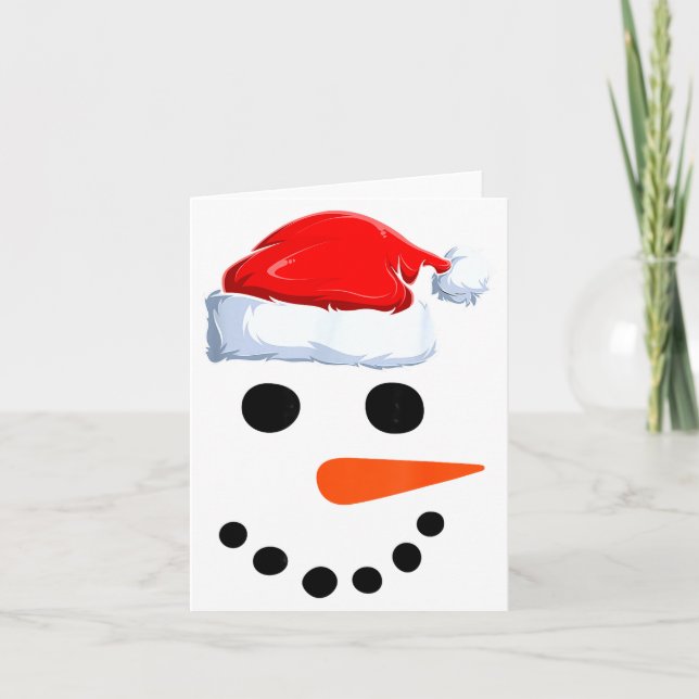 Cartão Winter Snowman Face Costume Christmas Snowman  (Frente)